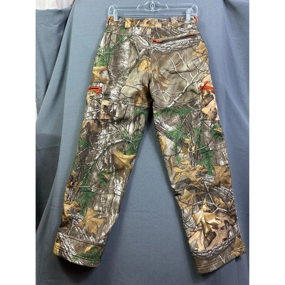 Cabelas Youth Realtree Xtra Camo Fleece Lined Hunting‎ Pants Orange Size L Kids
